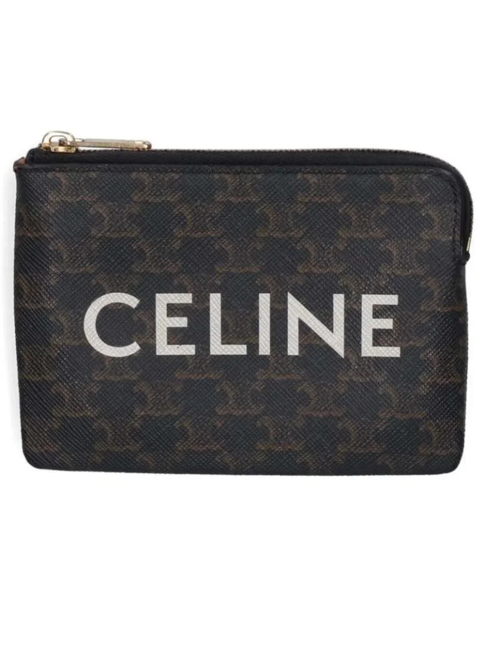 Celine Logo Print Triomphe Coin Case